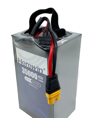 18S1P 35000mAh Soft Pack 66.6V 10C Sprayer Uav Drone Battery Herewin